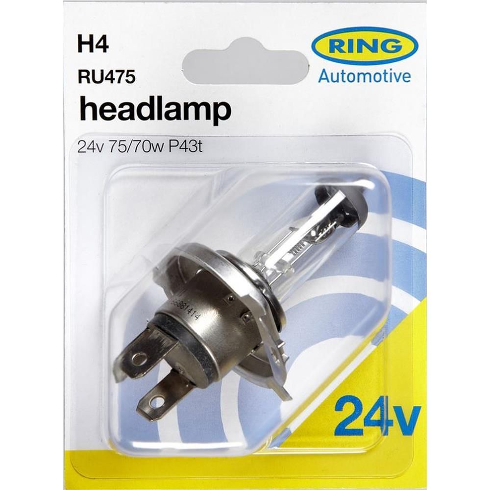 1 AMPOULE H4 24V 75/70W P43T (BLISTER) RING. Référence dans la vente de pièces automobiles, BABACAR FRANCE propose un catalogue complet avec des prix direct fournisseur. La plateforme assure une livraison express et un service client professionnel disponible pour tout conseil. La satisfaction client est garantie avec un support technique réactif.