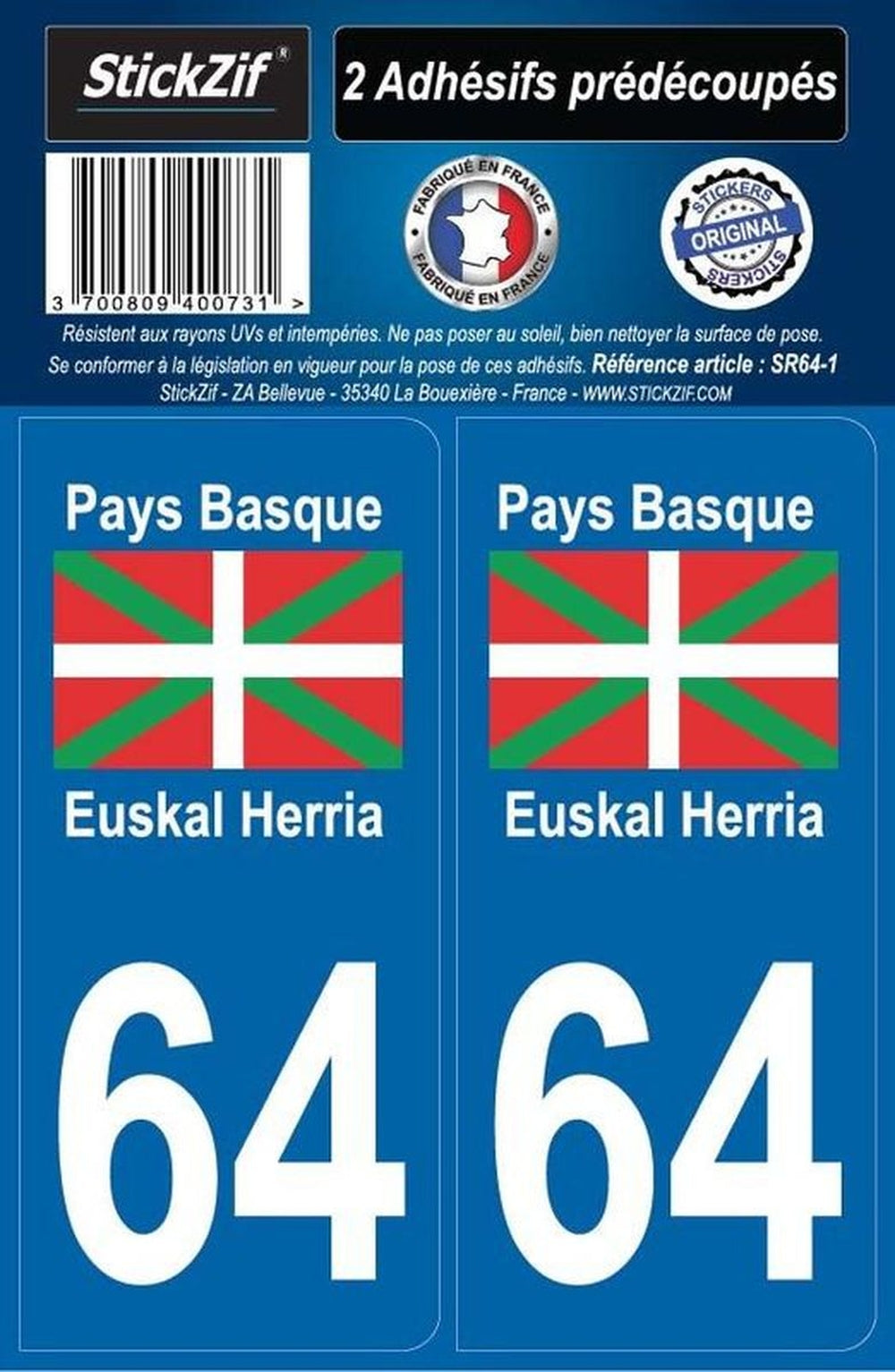 ADHESIFS REGION DEPARTEMENT 64 PAYS BASQUE / EUSKAL HERRIA X2. BABACAR FRANCE modernise la distribution de pièces automobiles avec sa plateforme e-commerce et son large choix. Les clients bénéficient de tarifs attractifs et d'une expédition rapide vers toutes les destinations. Une équipe d'experts techniques accompagne chaque étape de l'achat.