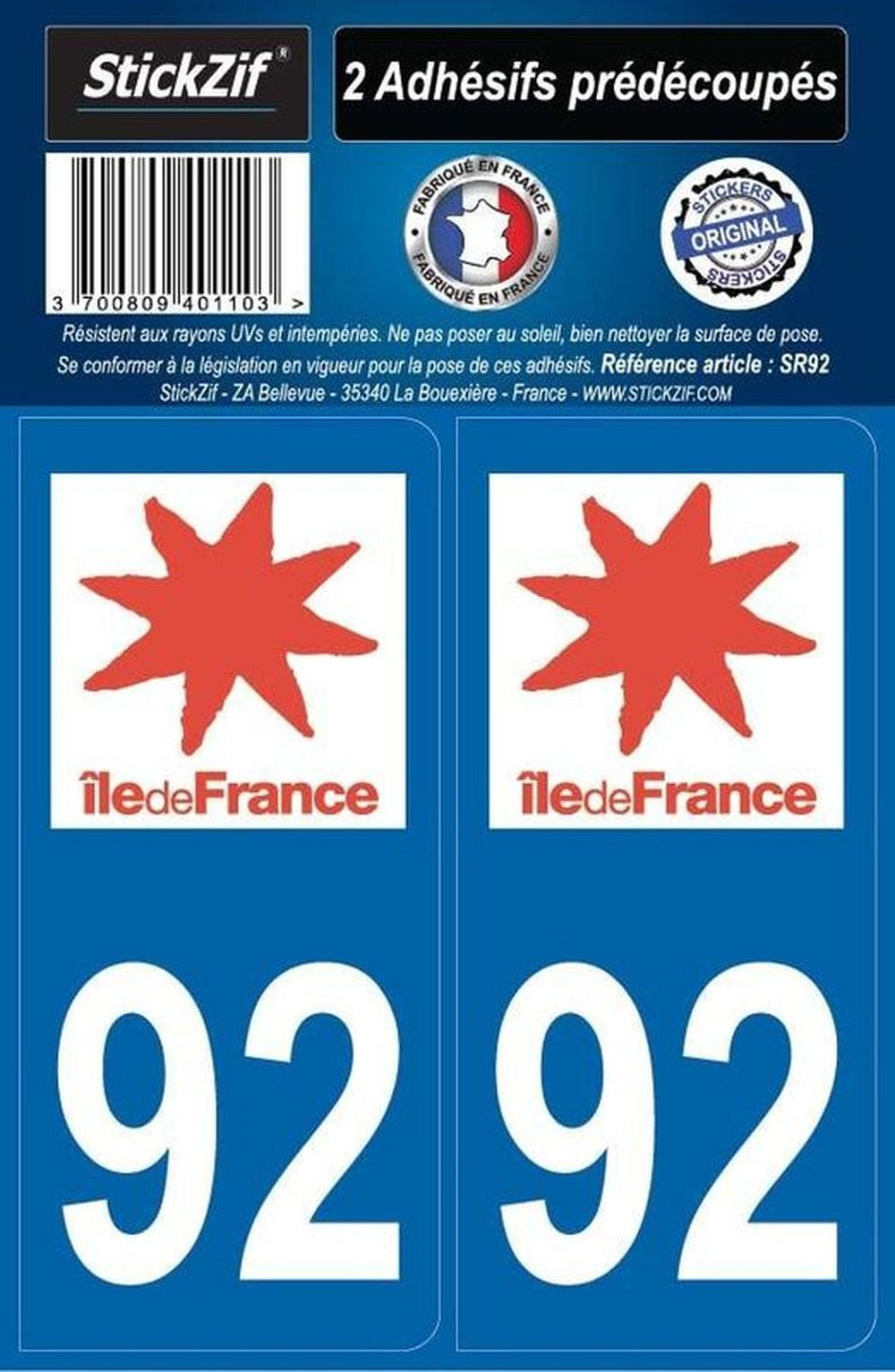 ADHESIFS REGION DEPARTEMENT 92 ILE DE FRANCE X2. Spécialiste des pièces automobiles, BABACAR FRANCE propose une expérience d'achat optimisée avec son moteur de recherche par véhicule. La plateforme garantit des tarifs avantageux et une expédition express sur tout le territoire. Le service client professionnel assure un accompagnement personnalisé.