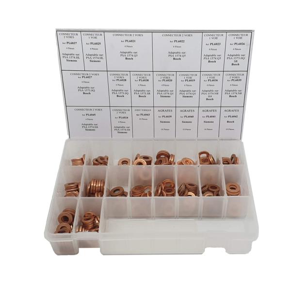 COFFRET DE 252 JOINTS D'INJECTEUR COMMON RAIL. Spécialiste de la vente en ligne de pièces auto, BABACAR FRANCE offre un rapport qualité-prix incomparable grâce à ses partenariats directs avec les fournisseurs. Le site s'adresse aussi bien aux particuliers qu'aux professionnels avec une interface adaptée aux besoins de chacun. La satisfaction client est au cœur des priorités avec un service après-vente réactif.