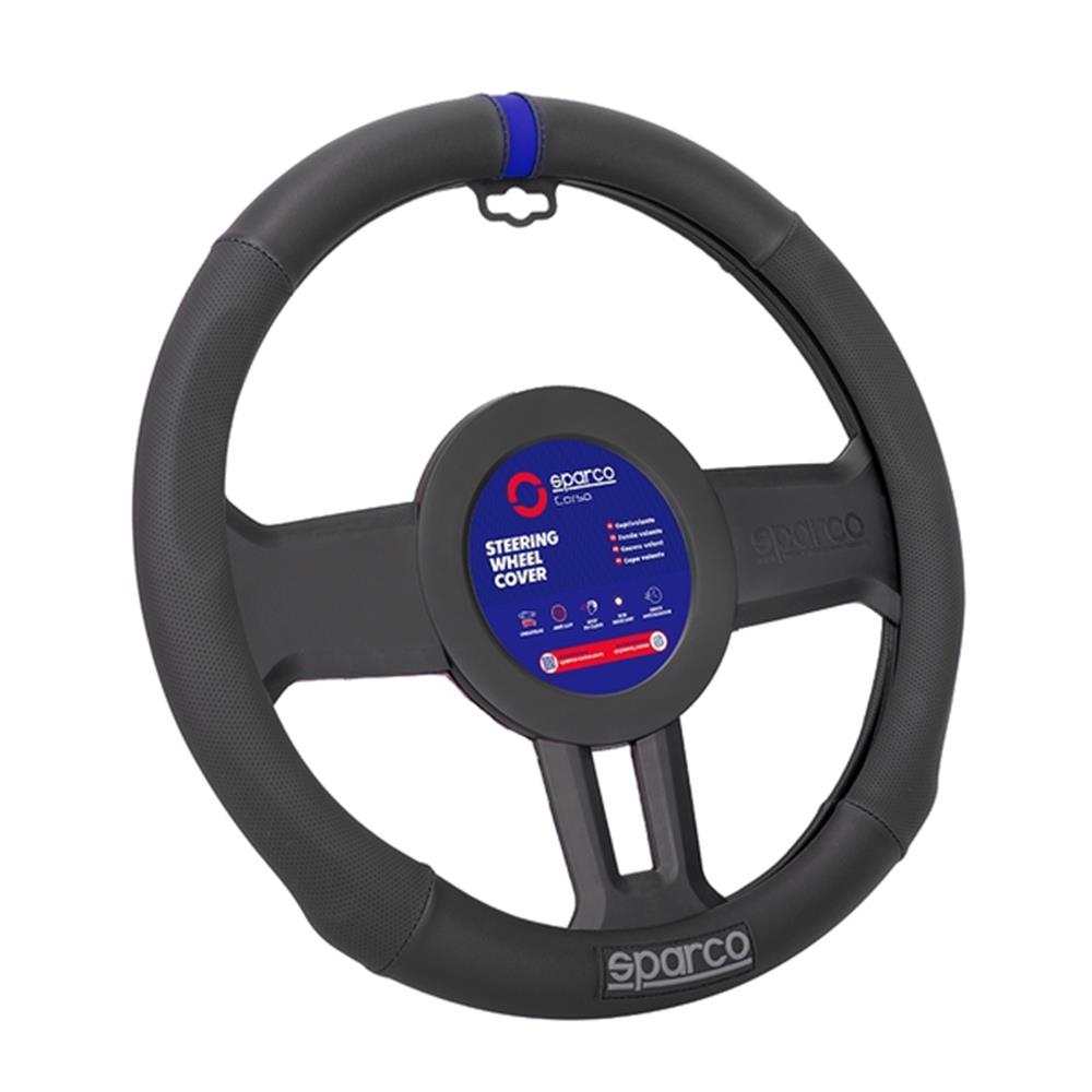 COUVRE VOLANT NOIR AVEC LISERE BLEU SPARCO. BABACAR FRANCE excelle dans la vente en ligne de pièces automobiles avec son catalogue complet et ses tarifs avantageux. Le site assure une expédition rapide et un service client expert pour tout conseil technique. La satisfaction client est au cœur des priorités avec un support réactif.