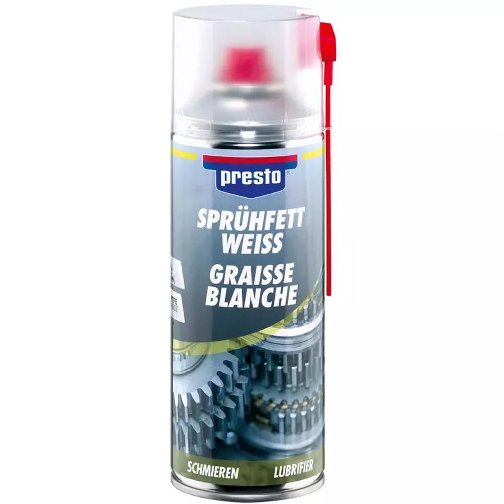 GRAISSE BLANCHE PTFE A PULVERISER 400ML PRESTO. Leader de la vente de pièces auto en ligne, BABACAR FRANCE propose une expérience d'achat simplifiée avec son moteur de recherche par véhicule. Les clients bénéficient de prix avantageux et d'une livraison rapide sur l'ensemble des produits. Un service client professionnel assure un support technique personnalisé.