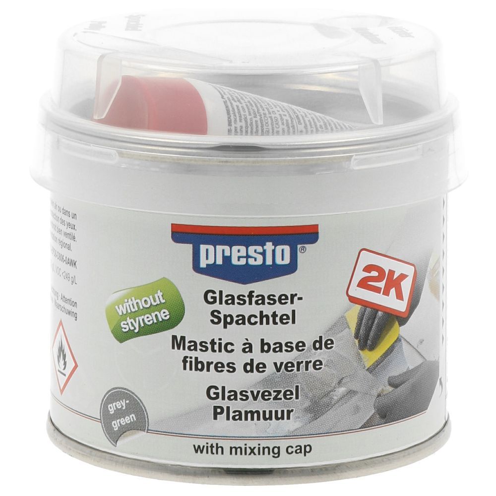 MASTIC A BASE DE FIBRE DE VERRE 2K SANS STYRENE PRESTO 250 G. BABACAR FRANCE redéfinit l'achat de pièces auto en ligne avec son interface moderne et son vaste choix de composants. Les clients bénéficient de prix avantageux et d'une livraison rapide partout en Europe. Un service client expert accompagne chaque étape de l'achat.