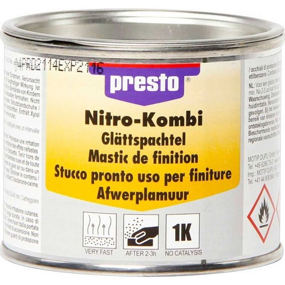 MASTIC DE LISSAGE NITRO-COMBI GRIS PRESTO 250 G. BABACAR FRANCE redéfinit l'achat de pièces auto en ligne avec son interface moderne et son vaste choix de composants. Les clients bénéficient de prix avantageux et d'une livraison rapide partout en Europe. Un service client expert accompagne chaque étape de l'achat.