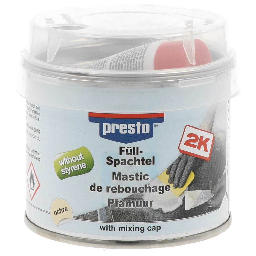 MASTIC DE REMPLISSAGE 2K SANS STYRENE PRESTO 250 G. Référence dans la vente de pièces automobiles, BABACAR FRANCE propose un catalogue complet avec des prix direct fournisseur. La plateforme assure une livraison express et un service client professionnel disponible pour tout conseil. La satisfaction client est garantie avec un support technique réactif.