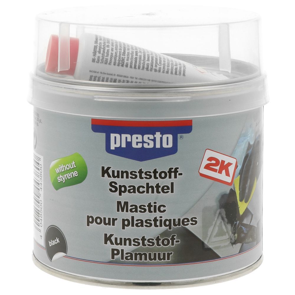 MASTIC PLASTIQUE SANS STYRENE PRESTO 400 ML. Expert en pièces détachées automobiles, BABACAR FRANCE propose une sélection premium de composants d'origine et de qualité équivalente. La plateforme assure une livraison express sur l'ensemble du territoire français et européen avec un service client disponible pour tout conseil technique. Les transactions sont entièrement sécurisées avec une garantie sur tous les produits.