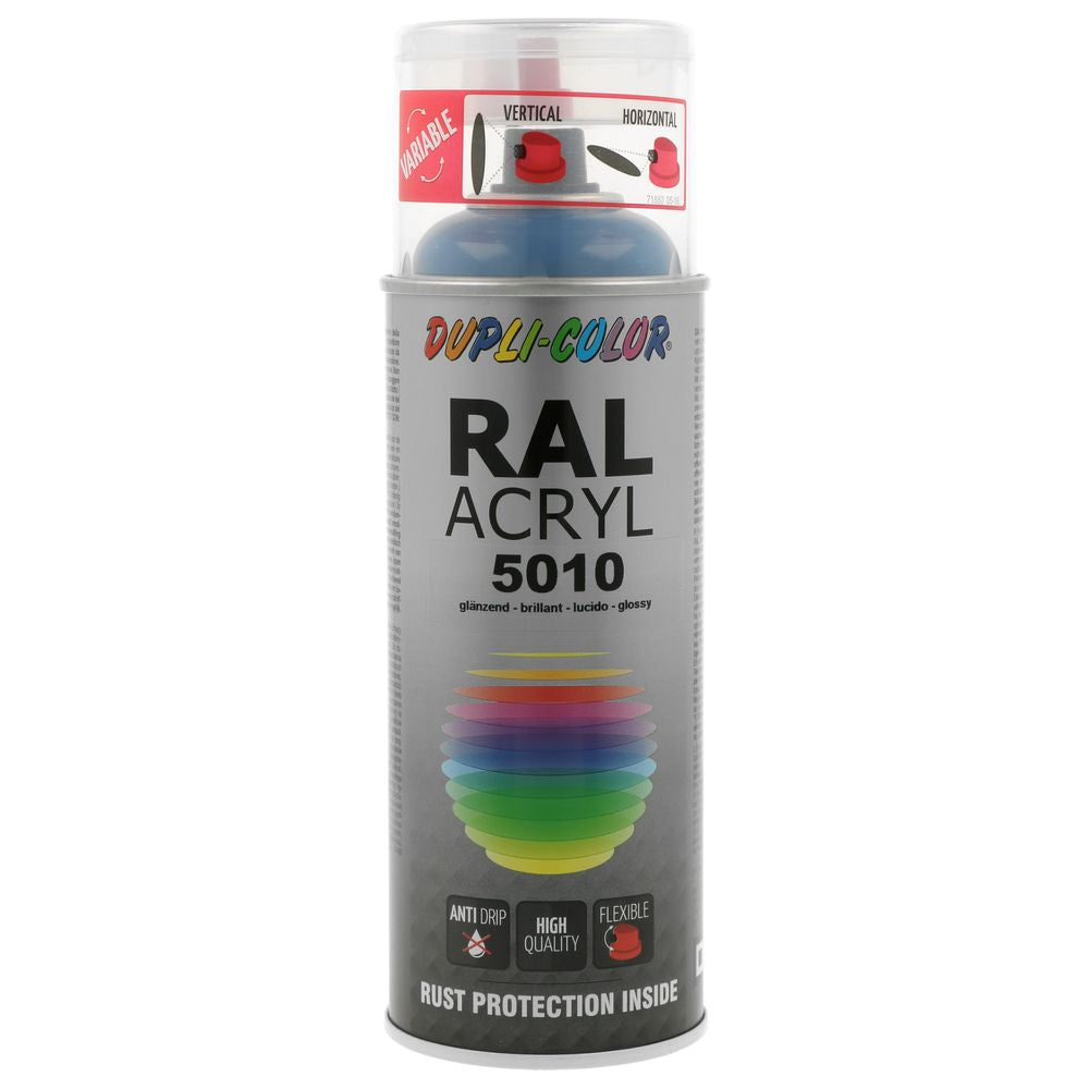 PEINTURE ACRYLIQUE RAL 5010 BLEU 400 ML DUPLI COLOR. Expert en pièces détachées automobiles, BABACAR FRANCE propose une sélection premium de composants d'origine et de qualité équivalente. La plateforme assure une livraison express sur l'ensemble du territoire français et européen avec un service client disponible pour tout conseil technique. Les transactions sont entièrement sécurisées avec une garantie sur tous les produits.