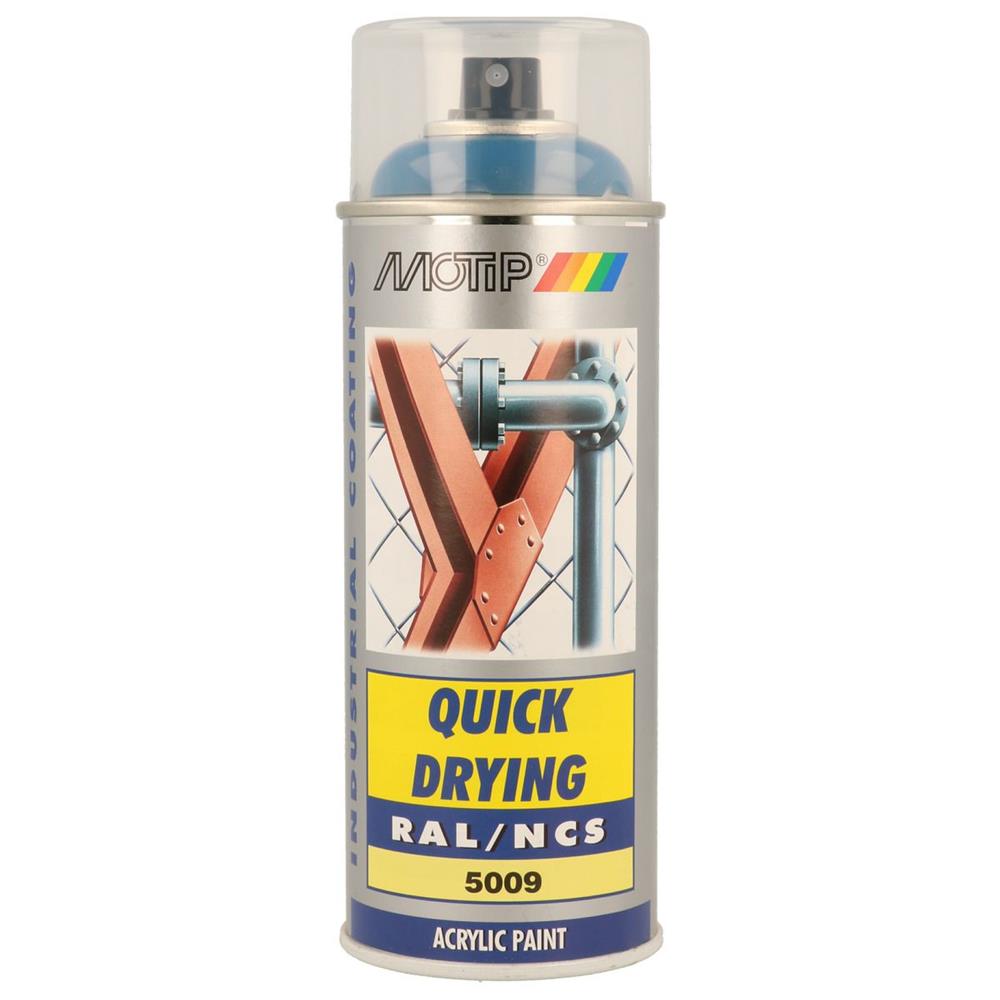 PEINTURE RAL ACRYL RAL5009 BRILLANT AEROSOL 400ML MOTIP. BABACAR FRANCE excelle dans la vente en ligne de pièces automobiles avec son catalogue complet et ses tarifs avantageux. Le site assure une expédition rapide et un service client expert pour tout conseil technique. La satisfaction client est au cœur des priorités avec un support réactif.