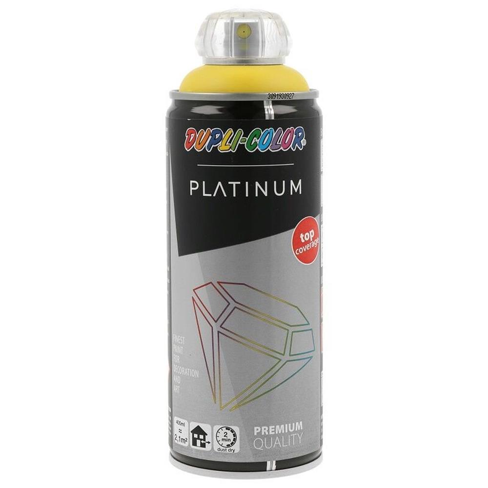 PEINTURE PLATINUM JAUNE CITRON AEROSOL 400ML DUPLI COLOR. Spécialiste de la vente en ligne de pièces auto, BABACAR FRANCE offre un rapport qualité-prix incomparable grâce à ses partenariats directs avec les fournisseurs. Le site s'adresse aussi bien aux particuliers qu'aux professionnels avec une interface adaptée aux besoins de chacun. La satisfaction client est au cœur des priorités avec un service après-vente réactif.