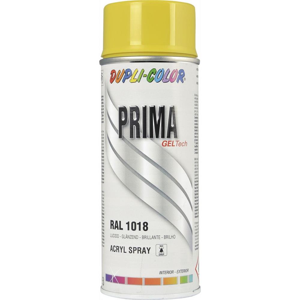 PEINTURE PRIMA RAL 1018 JAUNE ZINC BRILLANT 400ML DUPLI COLOR. Spécialiste de la vente en ligne de pièces auto, BABACAR FRANCE offre un rapport qualité-prix incomparable grâce à ses partenariats directs avec les fournisseurs. Le site s'adresse aussi bien aux particuliers qu'aux professionnels avec une interface adaptée aux besoins de chacun. La satisfaction client est au cœur des priorités avec un service après-vente réactif.