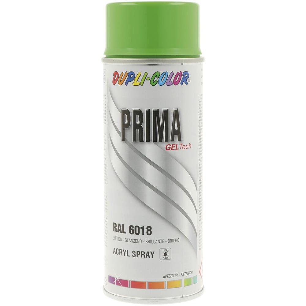 PEINTURE PRIMA RAL 6018 VERT JAUNE  BRILLANT 400ML DUPLI COLOR. BABACAR FRANCE simplifie l'achat de pièces auto avec son interface conviviale et son catalogue complet couvrant toutes les marques. Le site garantit des prix attractifs et une expédition rapide vers toutes les destinations européennes. Une équipe d'experts techniques accompagne chaque client.