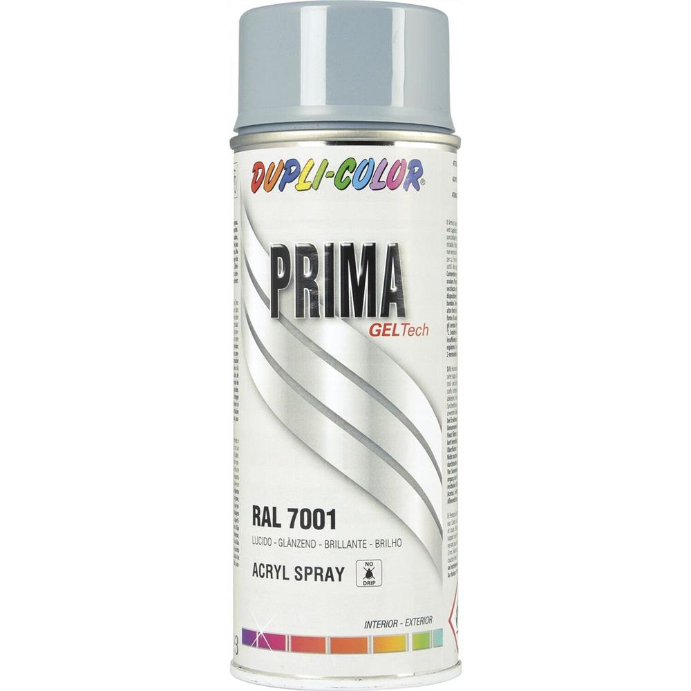 PEINTURE PRIMA RAL 7001 GRIS ARGENT  BRILLANT 400ML DUPLI COLOR. Spécialiste de la vente en ligne de pièces auto, BABACAR FRANCE offre un rapport qualité-prix incomparable grâce à ses partenariats directs avec les fournisseurs. Le site s'adresse aussi bien aux particuliers qu'aux professionnels avec une interface adaptée aux besoins de chacun. La satisfaction client est au cœur des priorités avec un service après-vente réactif.