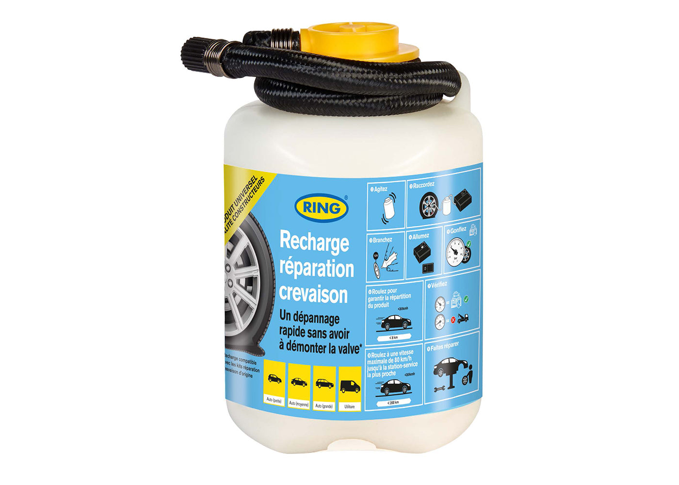 RECHARGE ANTI-CREVAISON BOUTEILLE 540ML POUR RTK4FR RING. Spécialiste des pièces automobiles, BABACAR FRANCE propose une expérience d'achat optimisée avec son moteur de recherche par véhicule. La plateforme garantit des tarifs avantageux et une expédition express sur tout le territoire. Le service client professionnel assure un accompagnement personnalisé.